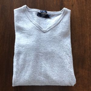 J crew women’s wool grey v neck sweater large